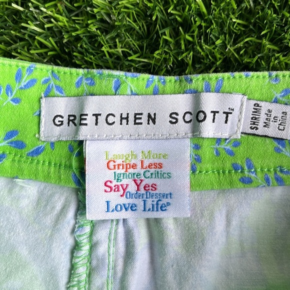 GRETCHEN SCOTT Green & Blue Floral Pants size 2 - Picture 4 of 7